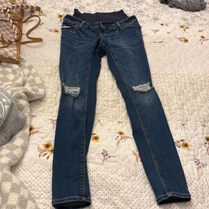 Old navy maternity jeans skinny distressed stretch rockstar 2 full panel